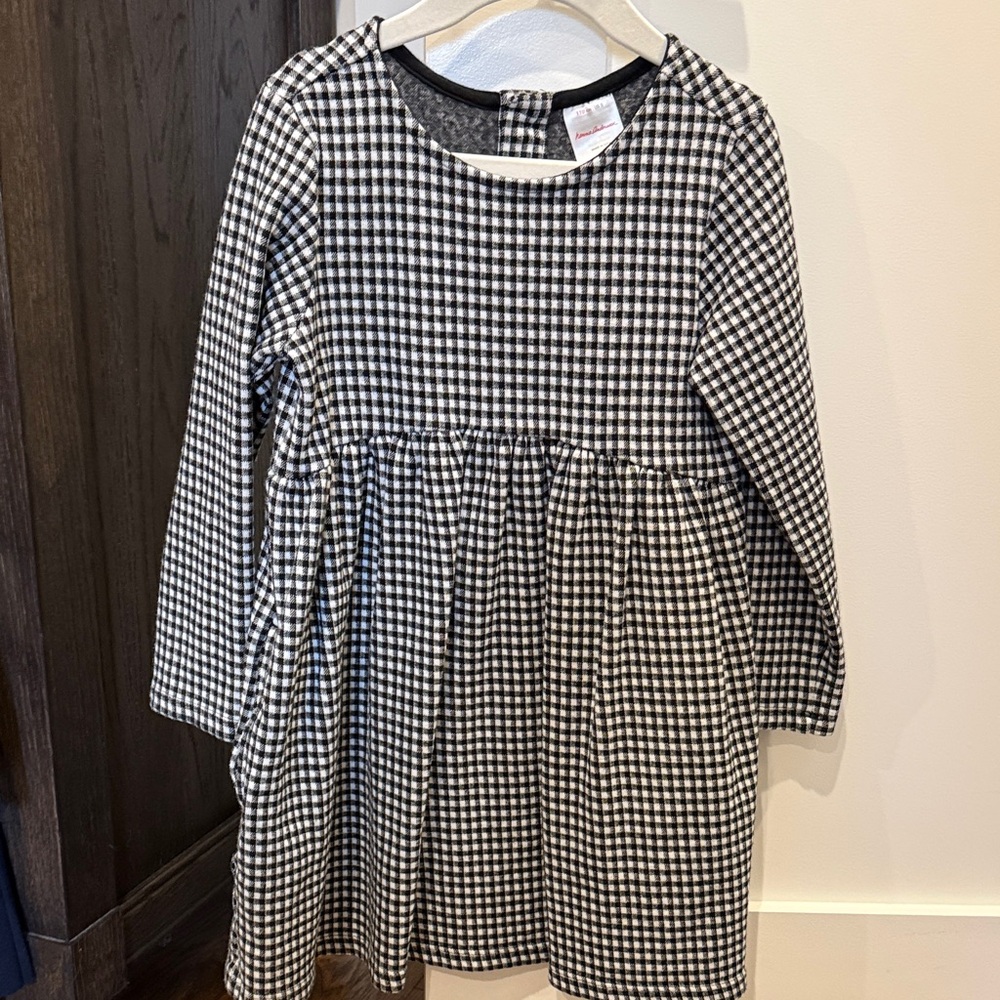 Hanna Andersson Black and White Gingham Kids Dress